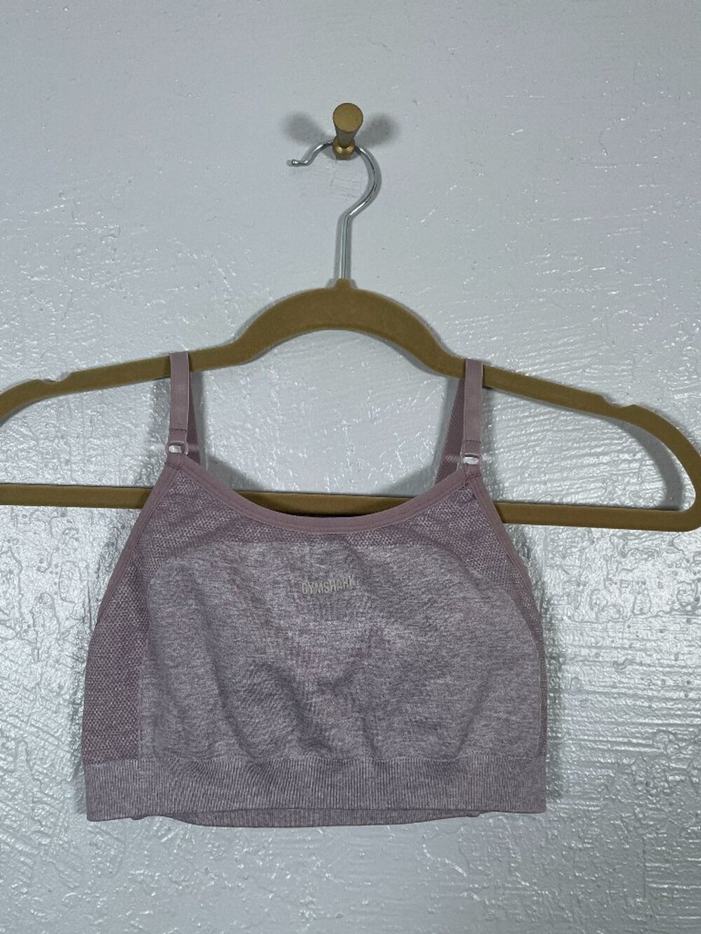 Gymshark Women S Heather Purple Flex Strappy Sports Bra Seamless Athleisure - Picture 1 of 6